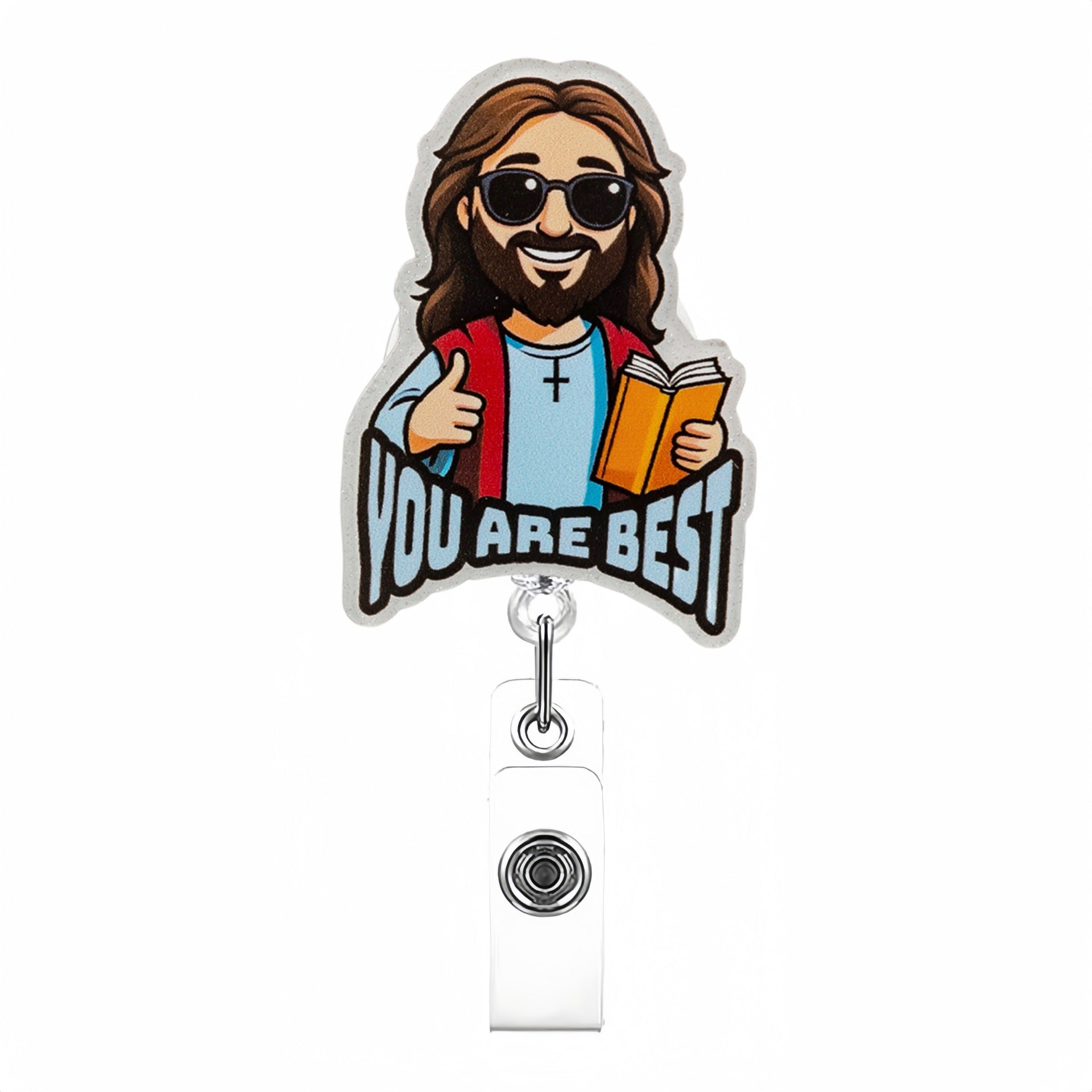 Wholesale Love Romantic Workplace  Acrylic Retractable Rotating Badge Keychain