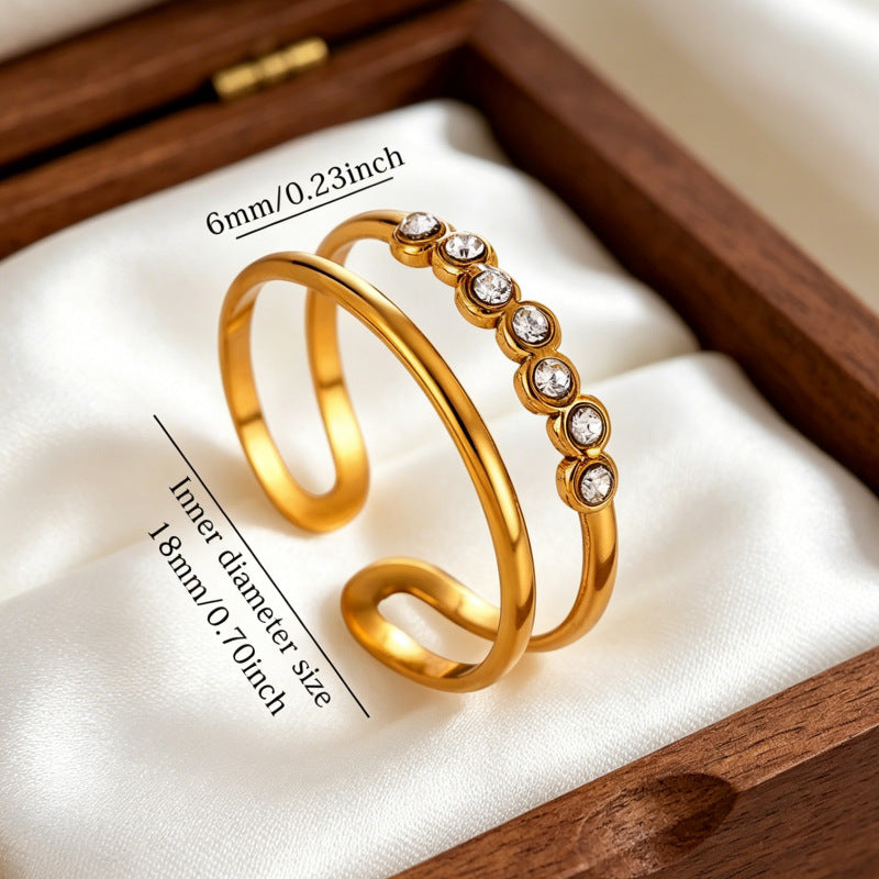 Wholesale Titanium Steel Vacuum Plated Stackable Rings Stylish Jewelry Accessory for Resale or Gift