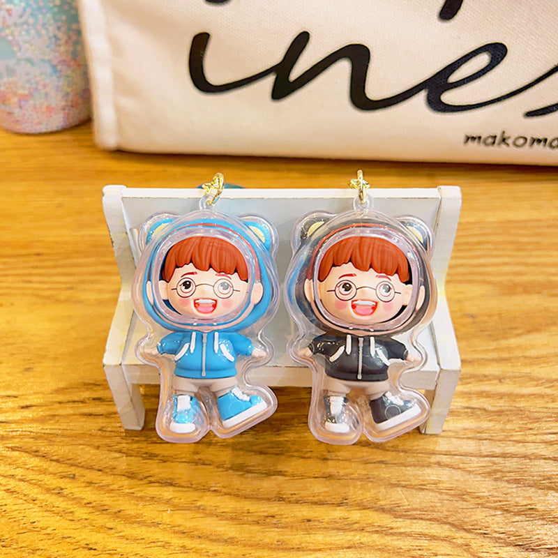 Wholesale Cute cartoon acrylic couple keychain