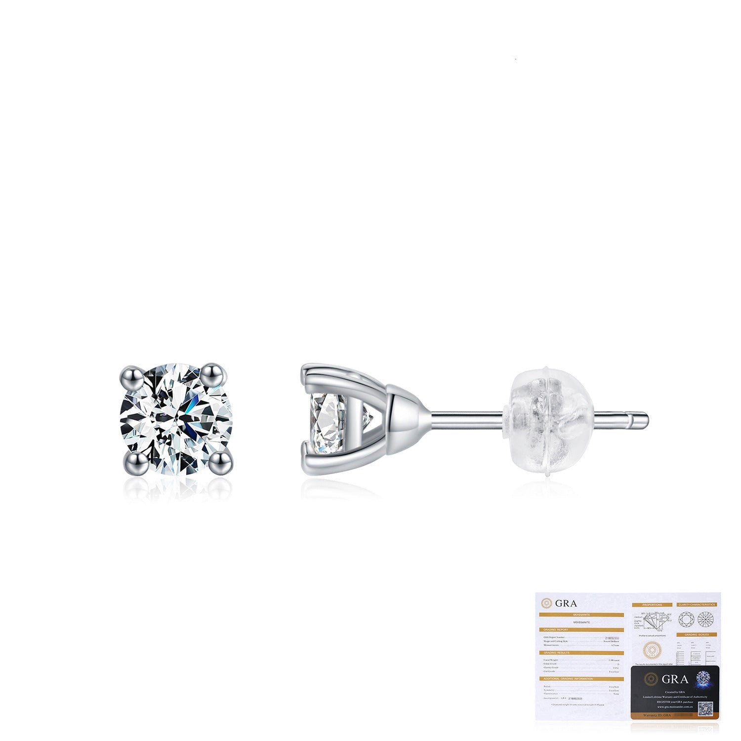 Wholesale S925 sterling silver moissanite light luxury earrings