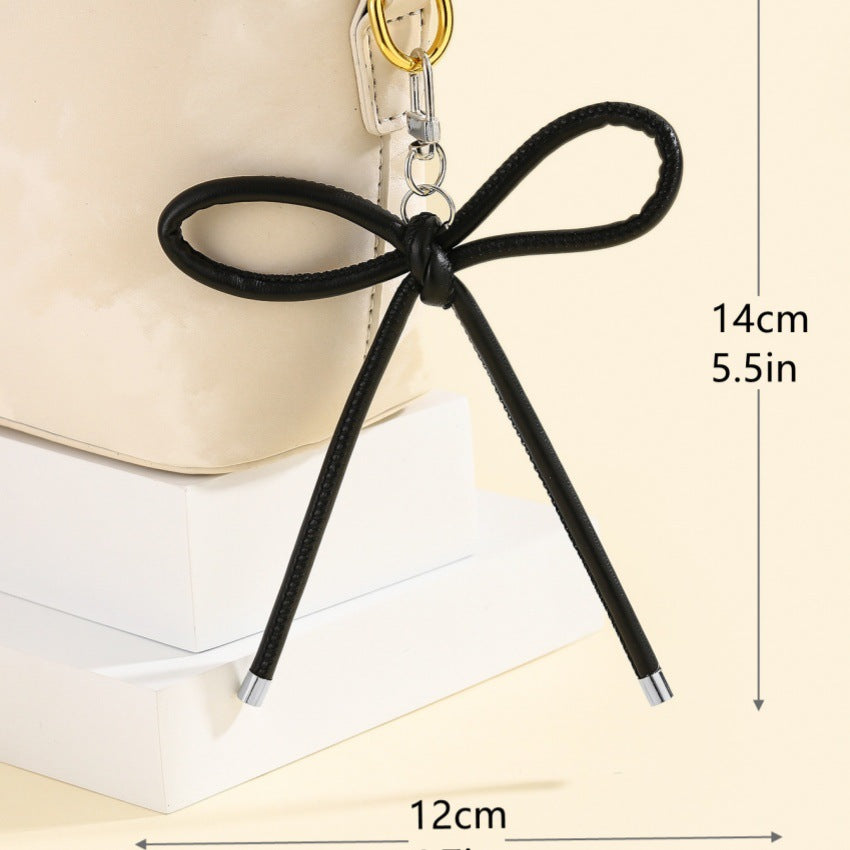 Wholesale Leather bow lanyard keychain