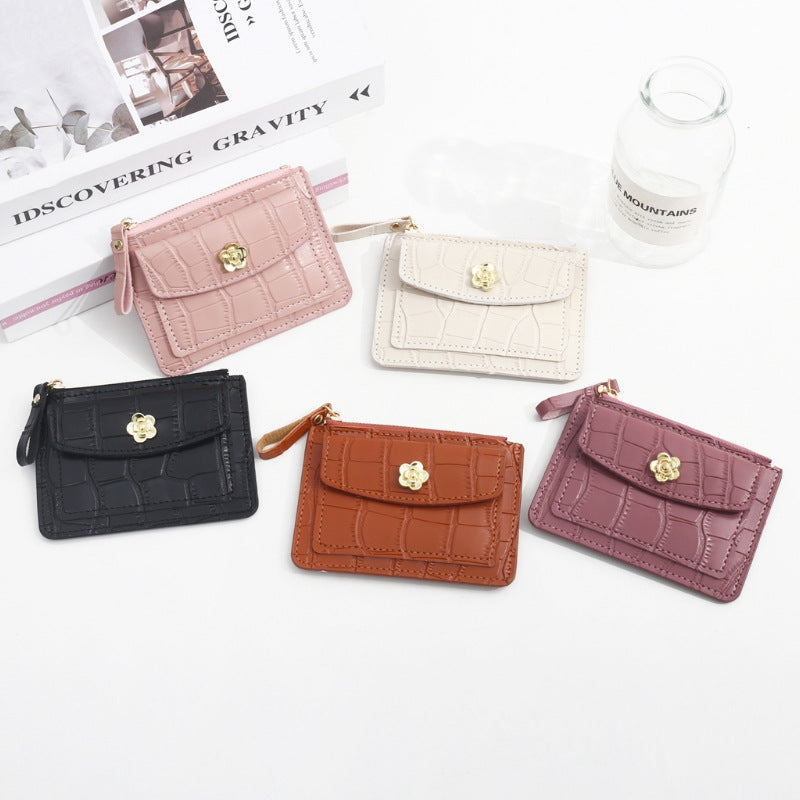 Wholesale Black PU Expandable Cardholder Wallet For Women Retro Lock Design Everyday Gift
