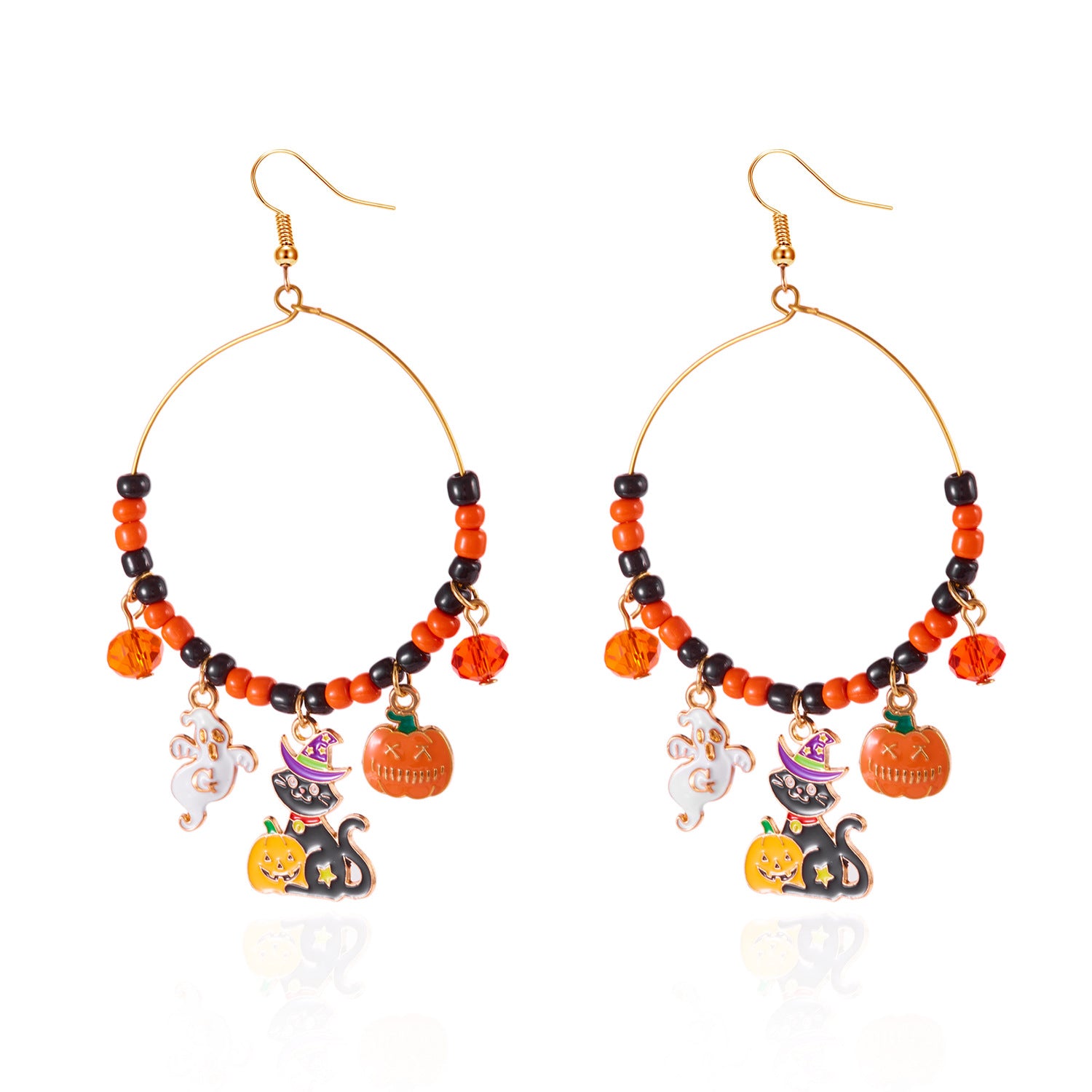 Wholesale Halloween hoop earrings pumpkin ghost earrings