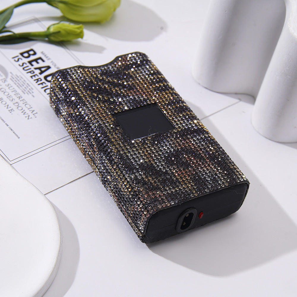 Wholesale colorful butterfly leopard print sunflower rhinestone flashlight plastic keychain ACCVIP-KC-ZhiYa009