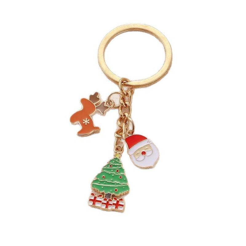 Wholesale Christmas cute Christmas tree old man bell snowflake keychain