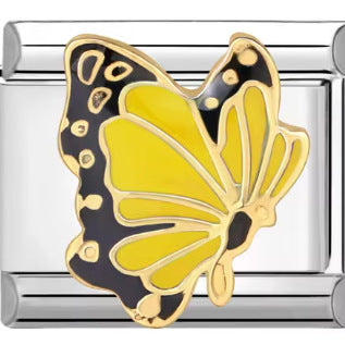 Wholesale 10pcs Italian Charm Bracelet 9mm DIY Splicing Removable Butterfly Insect Element Stainless Steel Composable Bracelet