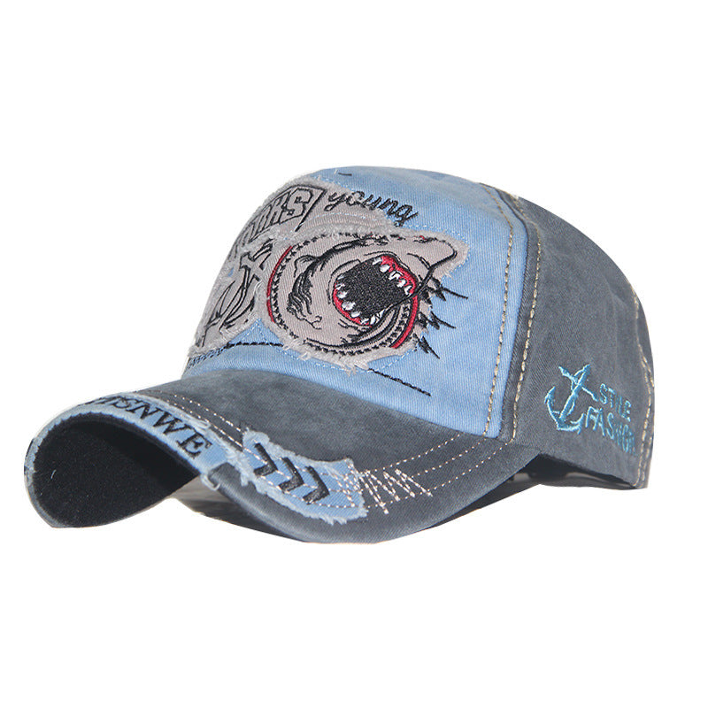Wholesale Chic Red Distressed Cotton Baseball Cap With Embroidered Letter Adjustable Dome Hat For Everyday Use