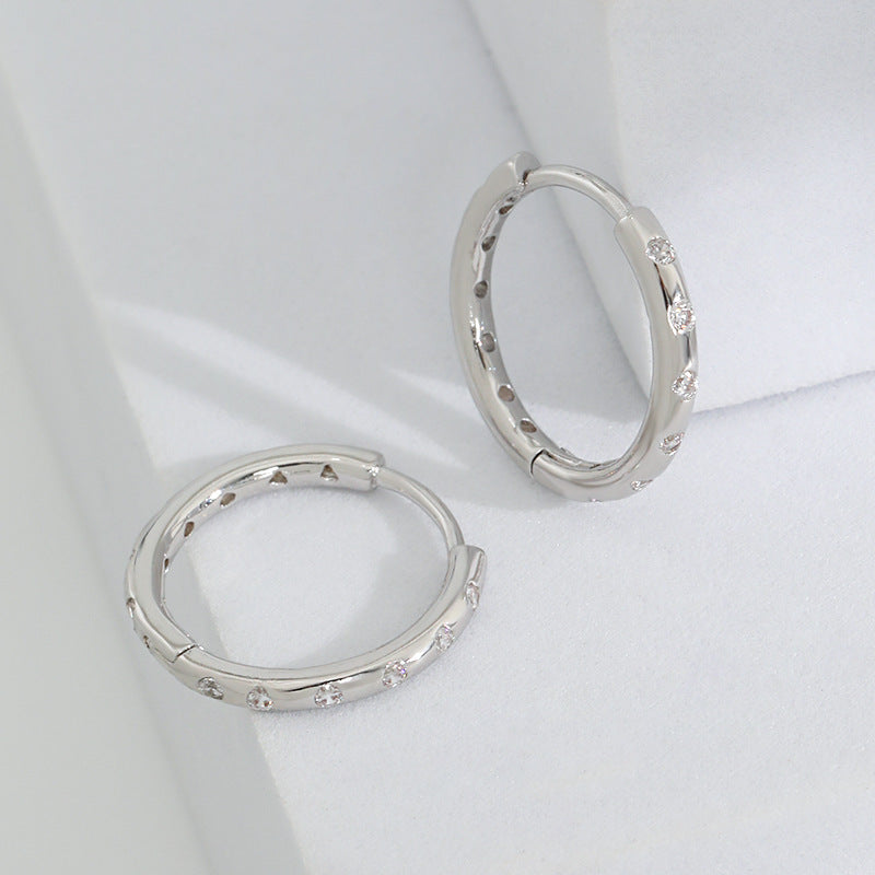 Wholesale  Diamond Ring Earrings  Rose Gold Folded Earrings