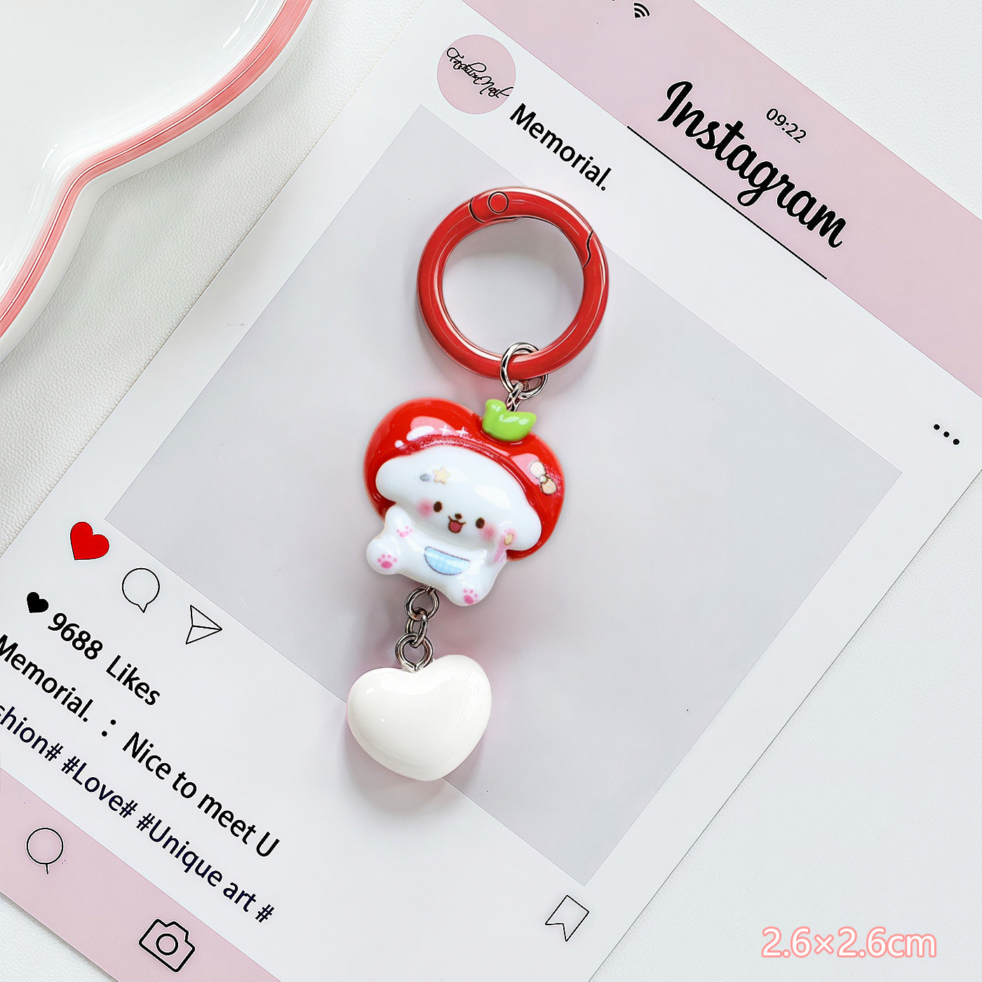 Wholesale Cartoon Apple Heart Pendant Keychain Bag Charm Fashion Accessory Gift