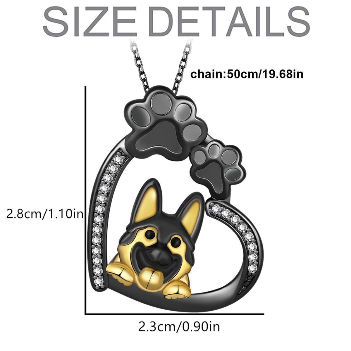 Wholesale  Black Dog Paw Love Diamond Necklace