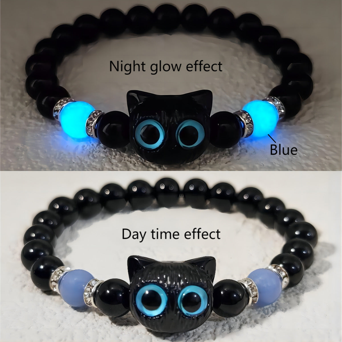 Wholesale Luminous cute cat beaded bracelet