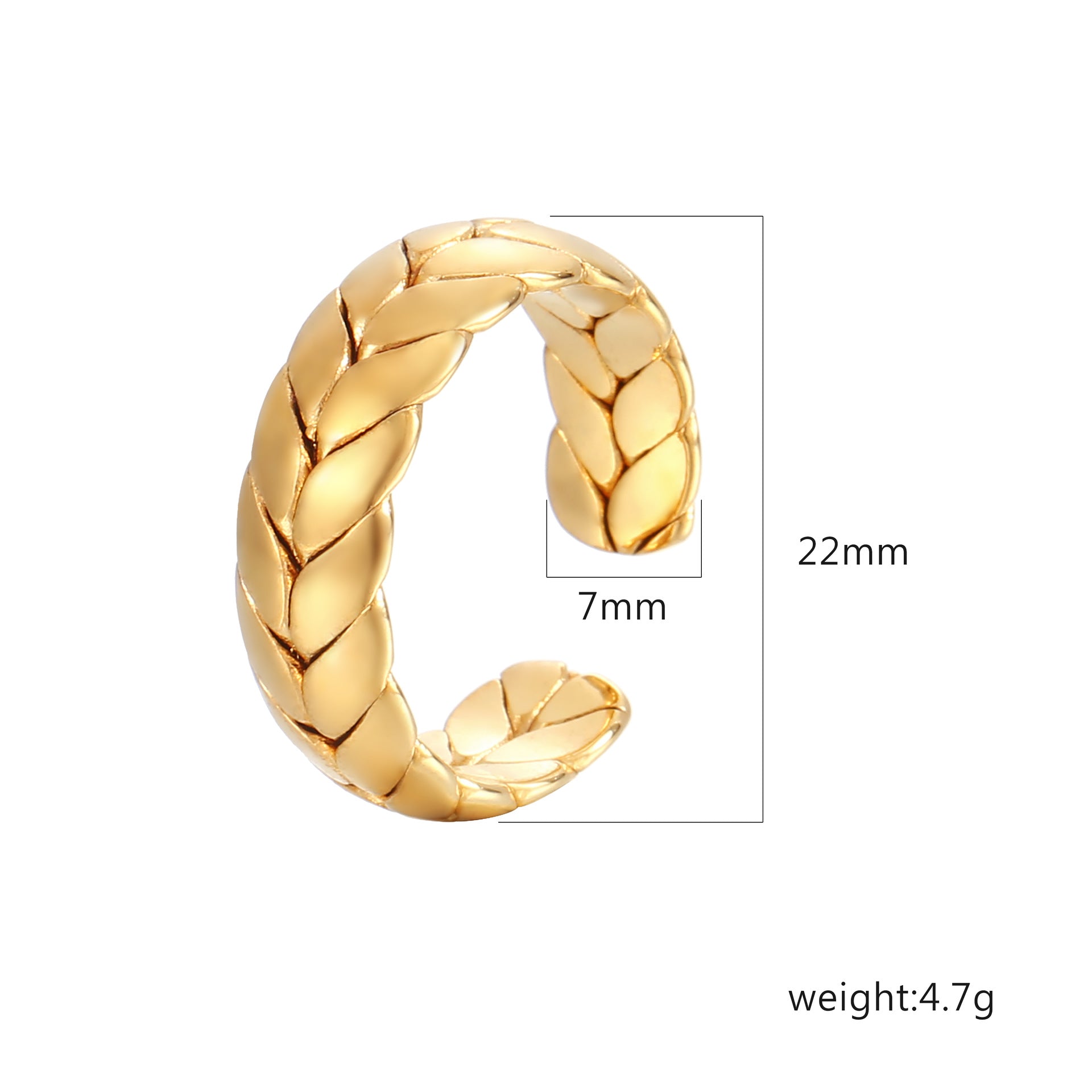 Wholesale 18K gold plated non-fading  stainless steel open ring