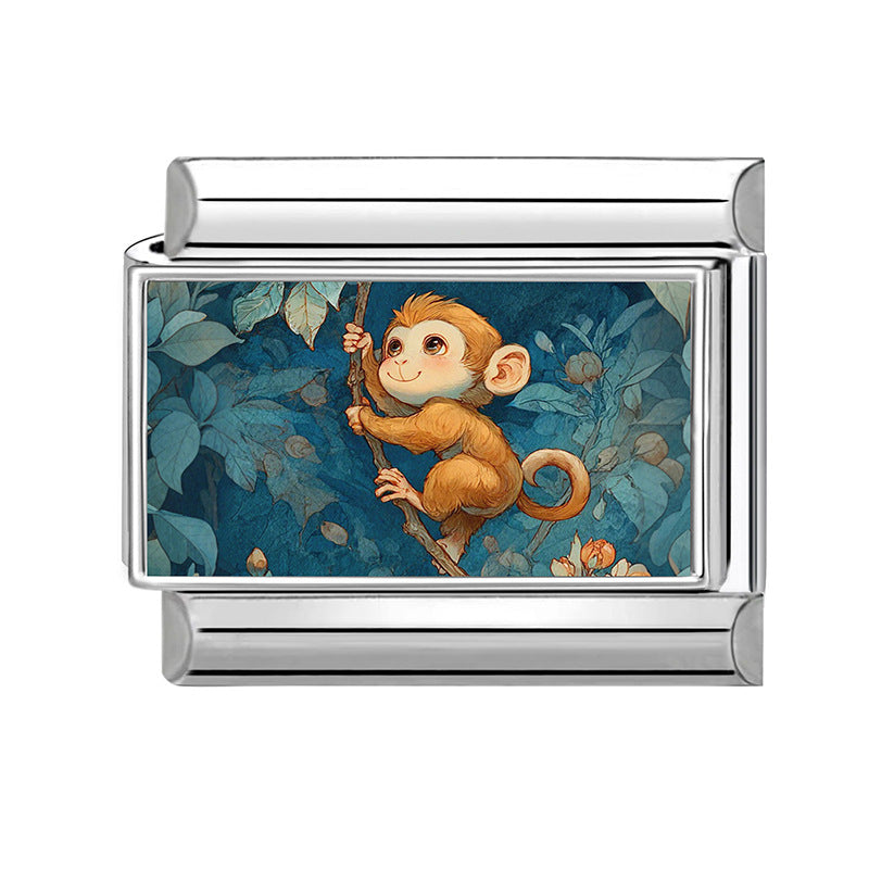 Wholesale Cartoon Monkey Modular Bracelet Stainless Steel Jewelry Accessory Gift Idea