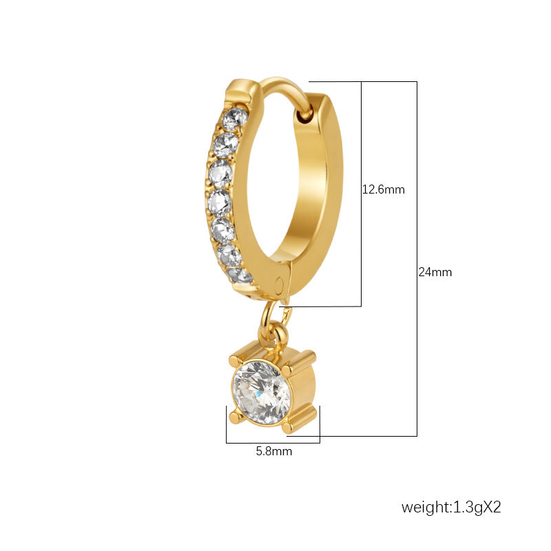 Wholesale Vintage Stainless Steel Pearl Drop Earrings with Rhinestones