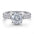Wholesale  925 Sterling Silver Square Diamond Ring Color-resistant Eight-Prong 1 karat Row Diamond Ring
