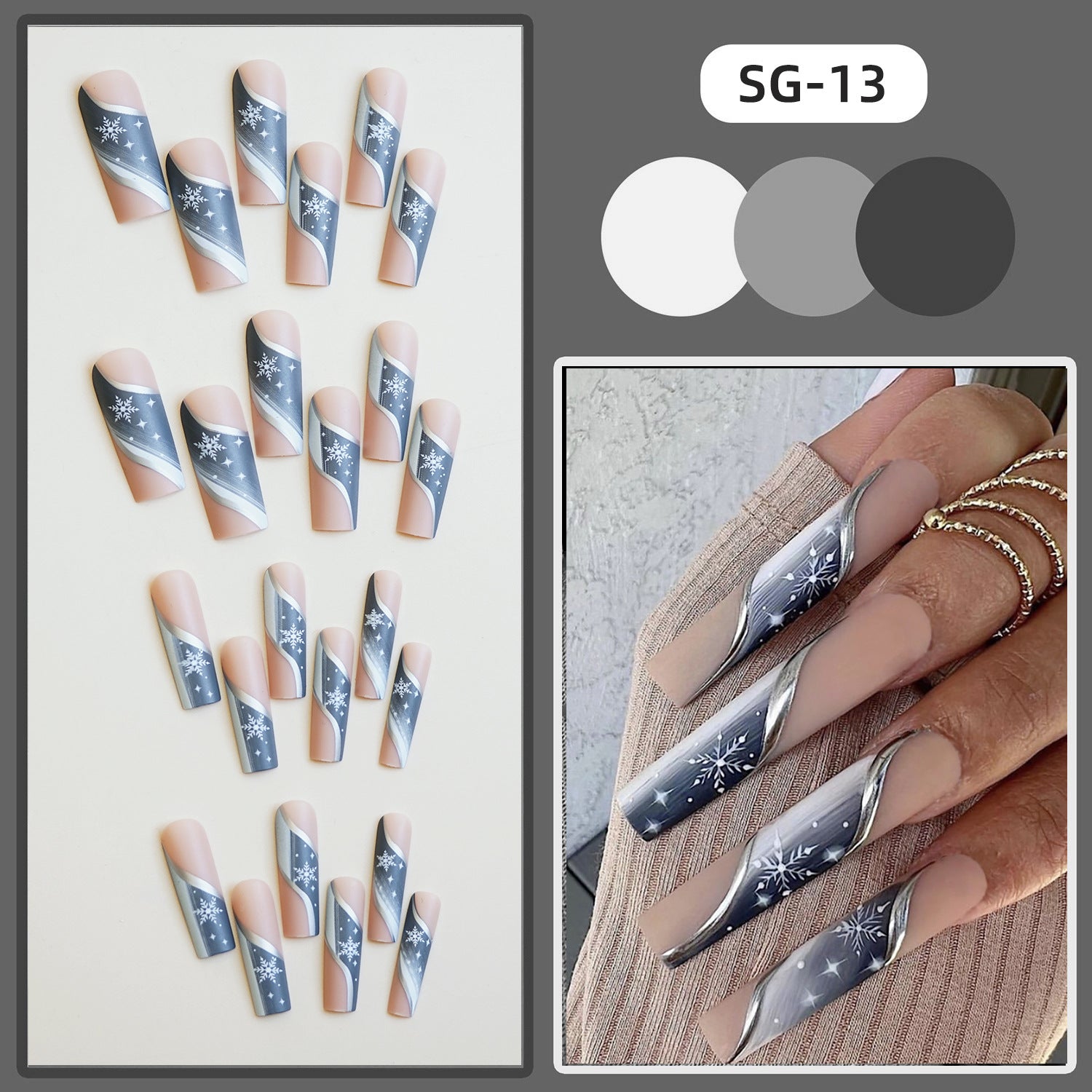 Wholesale 24 Pieces/ box Snowfall Star River Nails Kits Nail Stickers