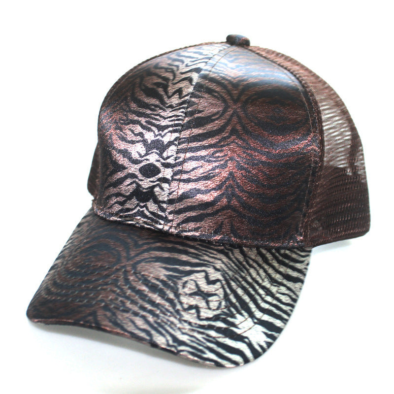 Wholesale Snake-print Leopard-print Back Opening Pony Tail Cap Baseball Cap