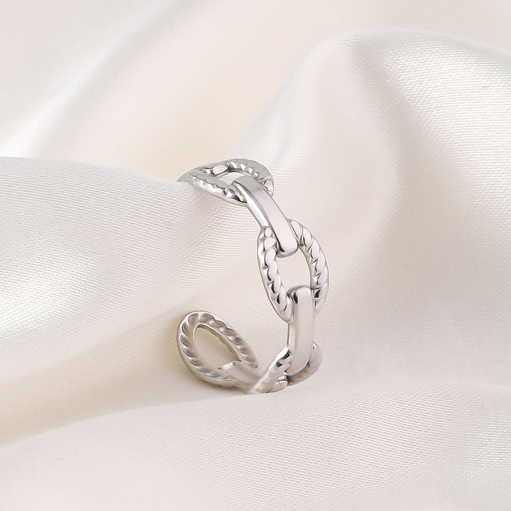 Wholesale Titanium Steel Ring Gold-plated Niche Light Luxury Ring