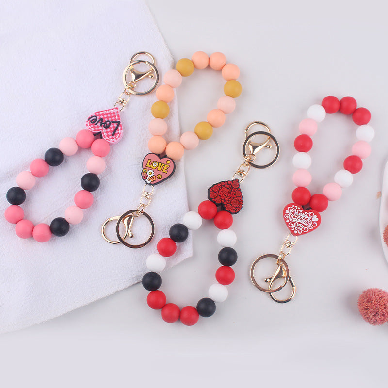 Wholesale Valentine's Day love silicone wrist keychain