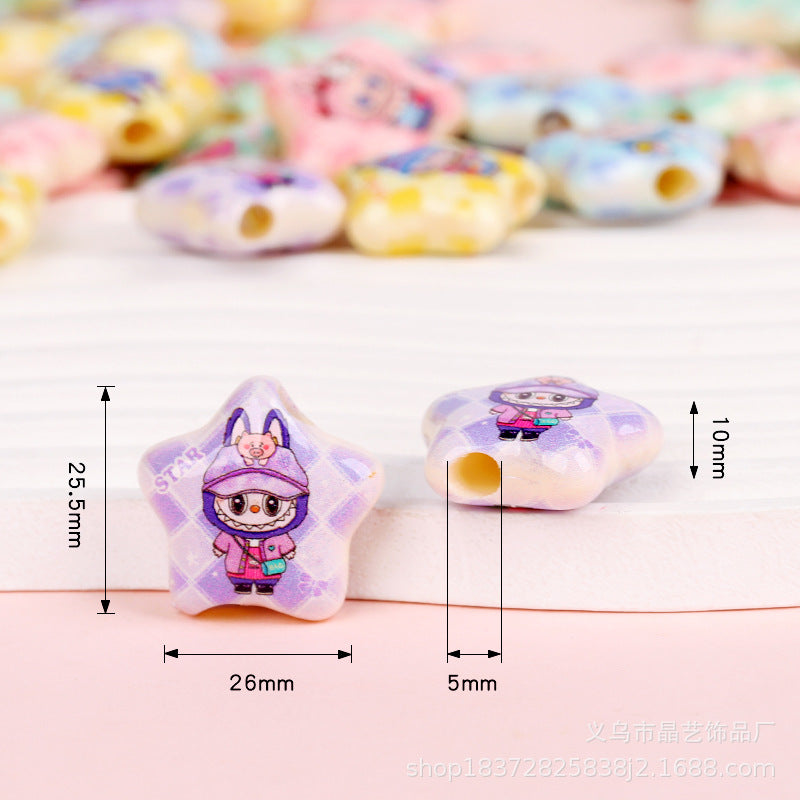 Wholesale random 10pcs five-pointed star  Focal Beads DIY Bead Accessories ACCVIP