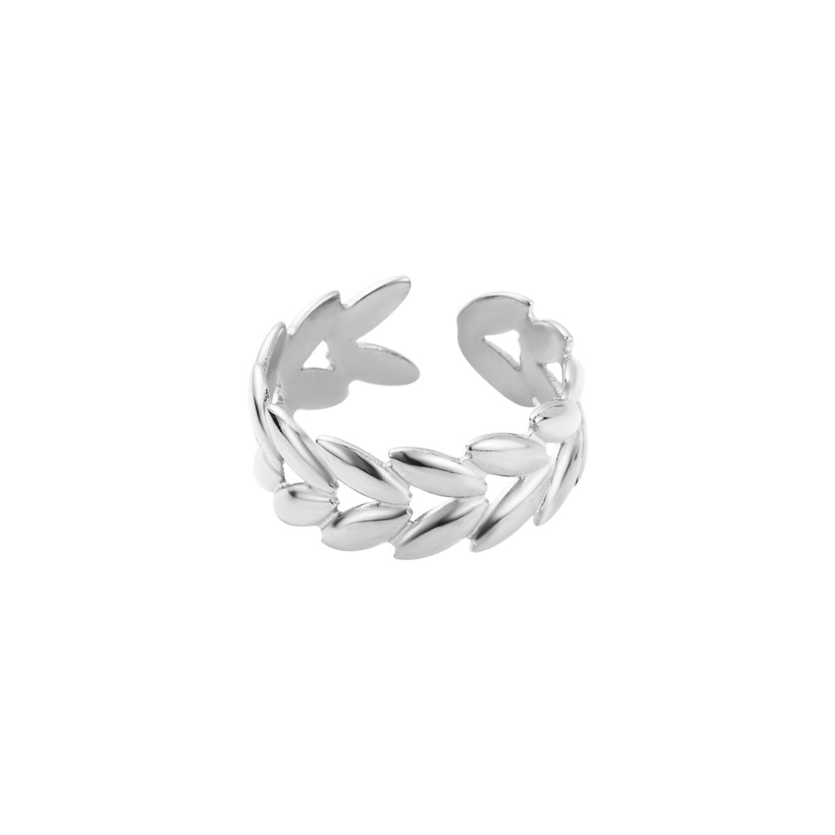 Wholesale Exquisite Love Wheat Design Personalized  Open Stainless Steel Ring