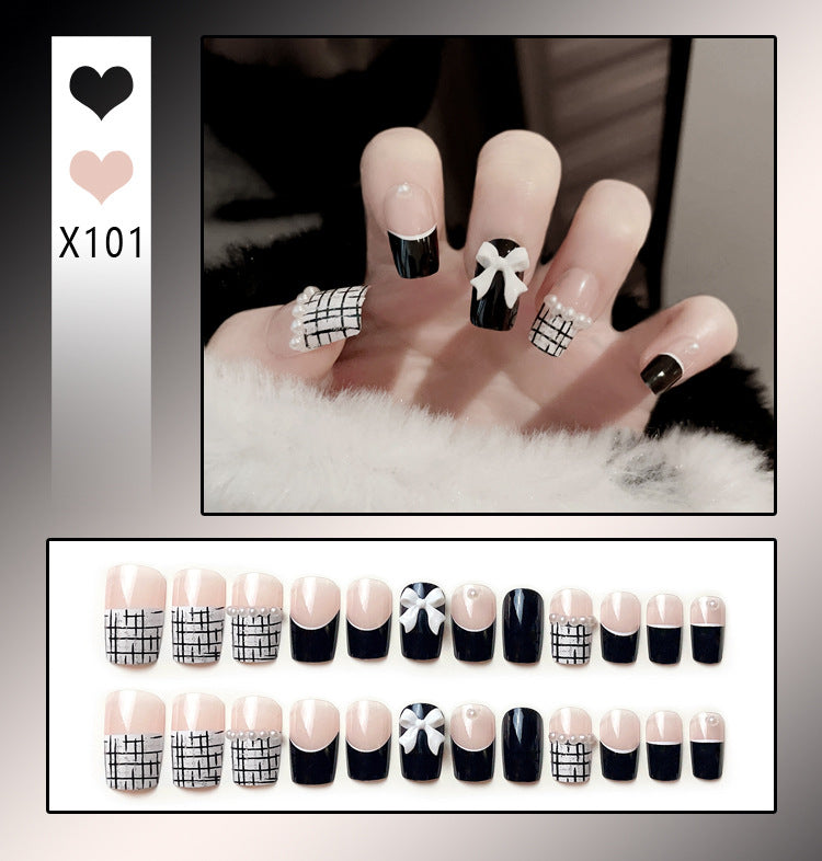 Wholesale 24 Pieces/box Diamond Butterfly Glitter Nail Art Press-on Nails Kits Nail Stickers ACC-NS-DiNa002