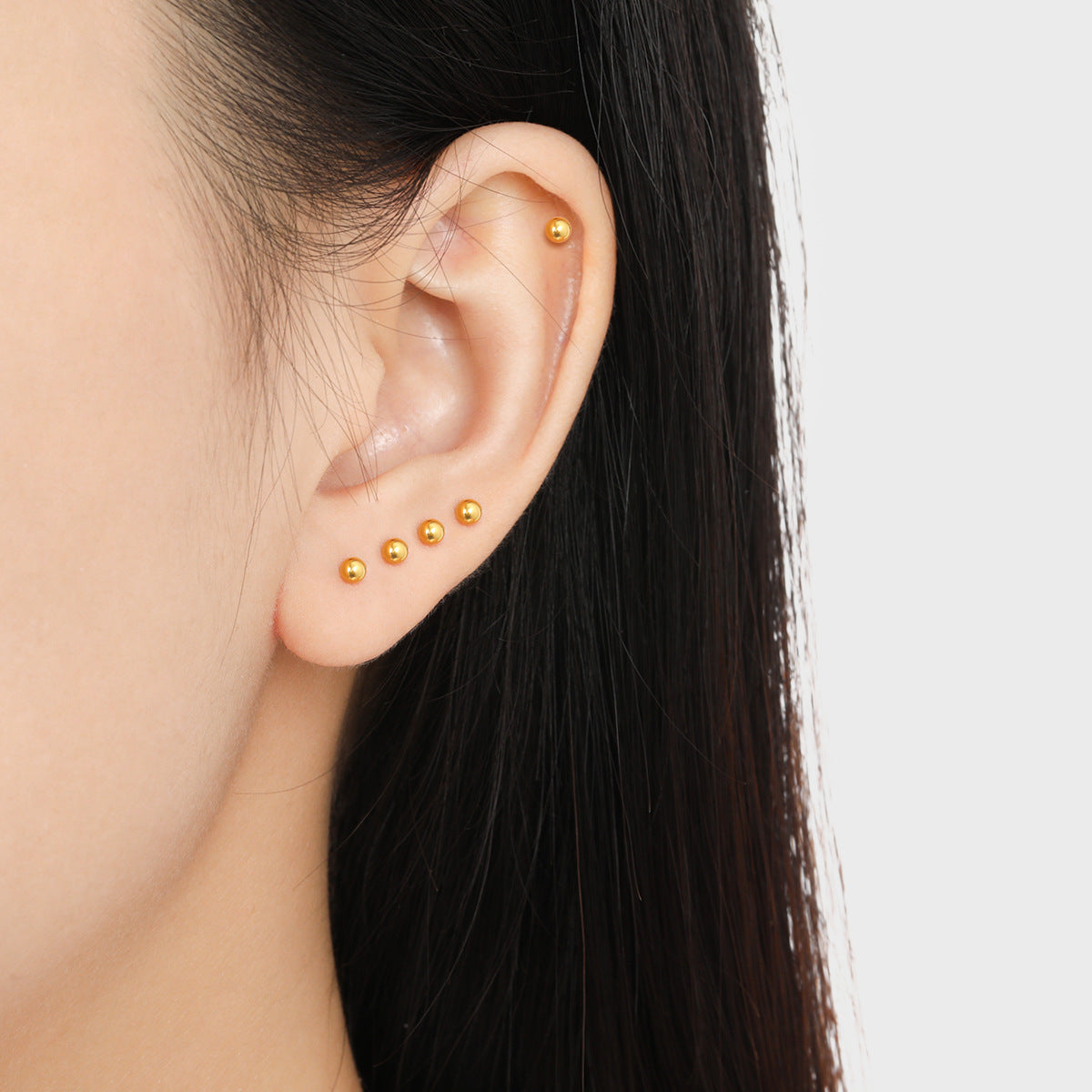 Wholesale Smooth Bean Bean Ear Bone  Titanium Steel Earrings