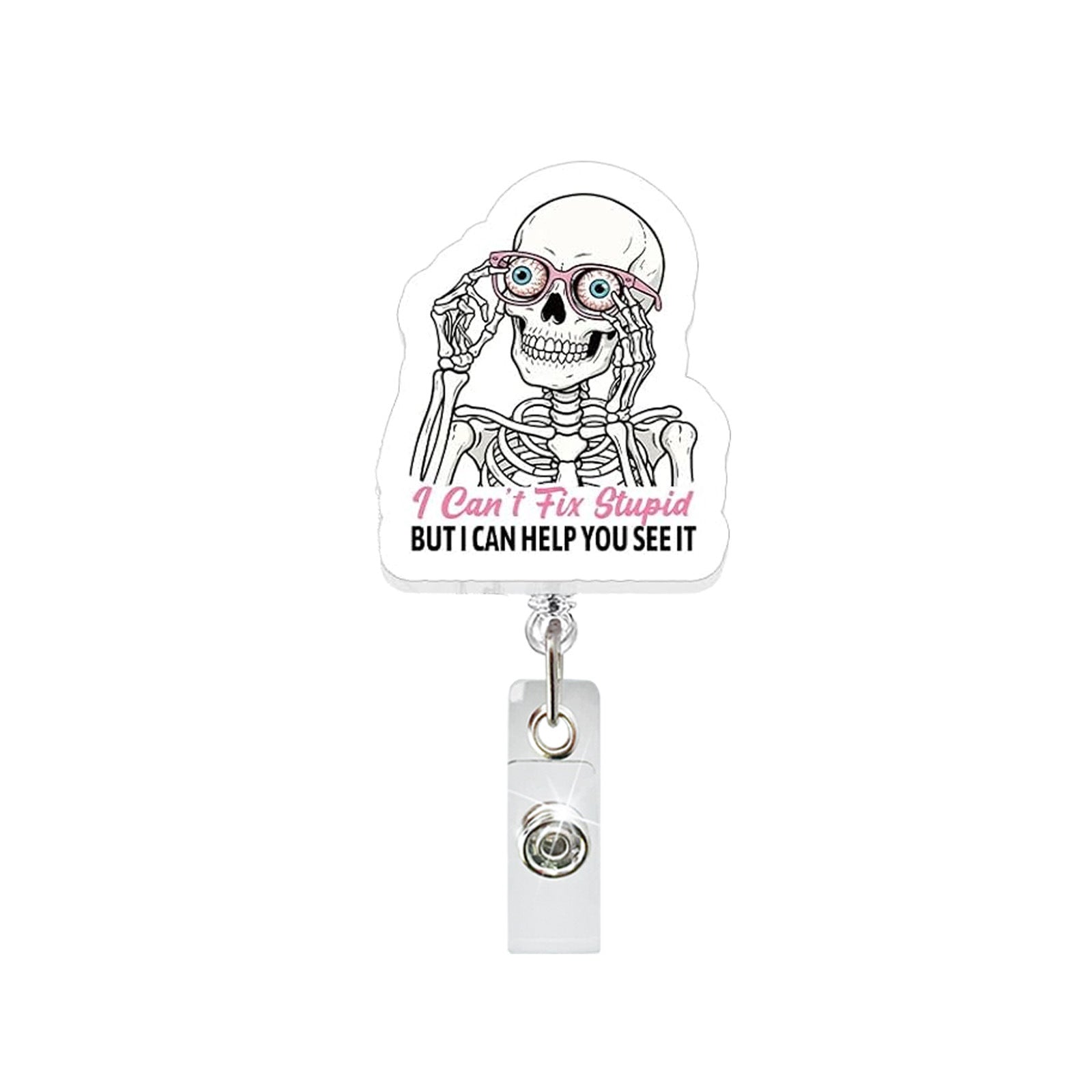 Wholesale Trendy Acrylic Retractable Rotating Badge Reel with Clip,  Boutique ID Badge Holder for Hospital Staff