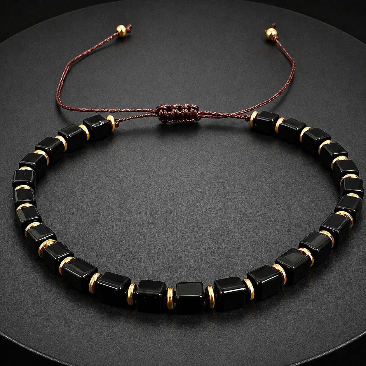 Wholesale Handmade Obsidian Adjustable Bracelet Natural Stone Jewelry Accessory for Everyday Wear