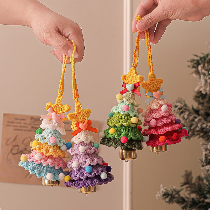 Wholesale  Plush  Pendant Wool Crocheted Christmas Tree Ornaments Decorations