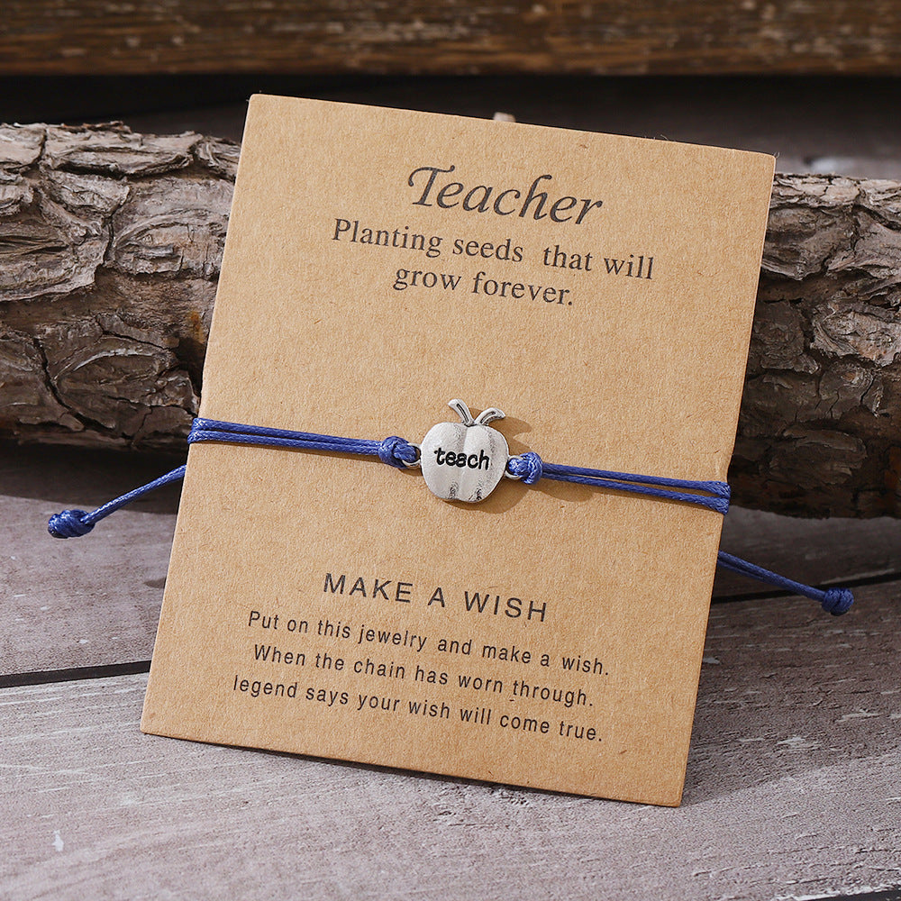 Wholesale Apple Color Wax Rope Bracelet Braided Card Jewelry ACC-BT-zhiyu001