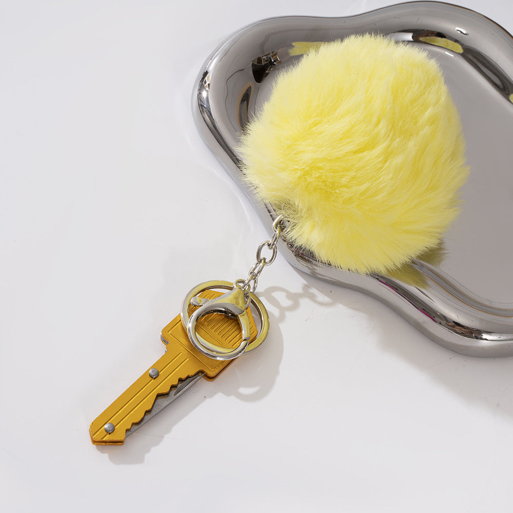 Wholesale Fur Ball Pom Pom Folding Keychain Keychains Accessories ACC-KC-ZhiYa036