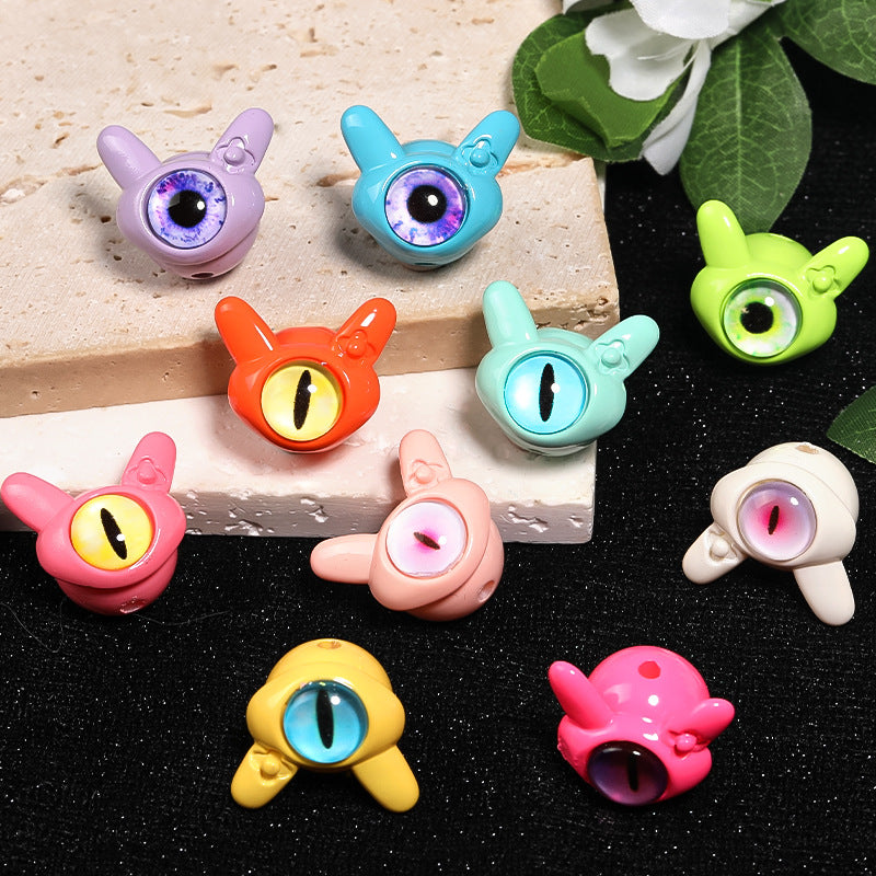 CWholesale 50pcs Colorful One-eyed Monster Cat Eye Beads Devil Eye Acrylic Beads Diy Accessories ACC-BDS-BLG119