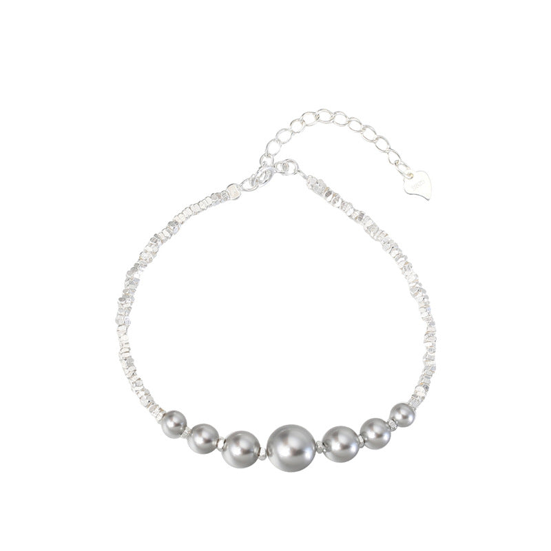 Wholesale silver pearl necklace bracelet female 925 sterling silver light luxury necklaces