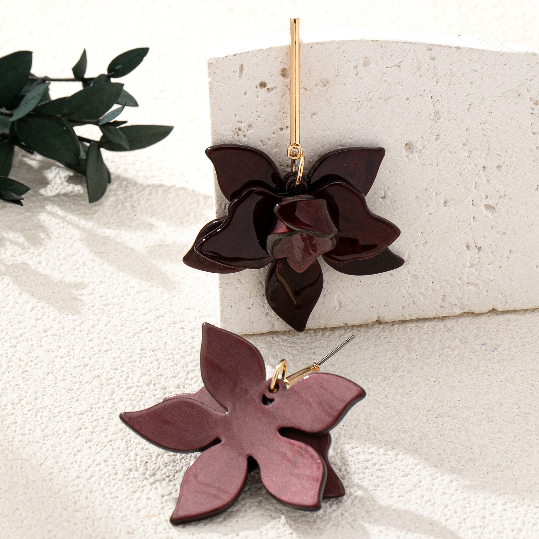 Wholesale Chic Acrylic Flower Earrings For Women Party Fashion Accessory