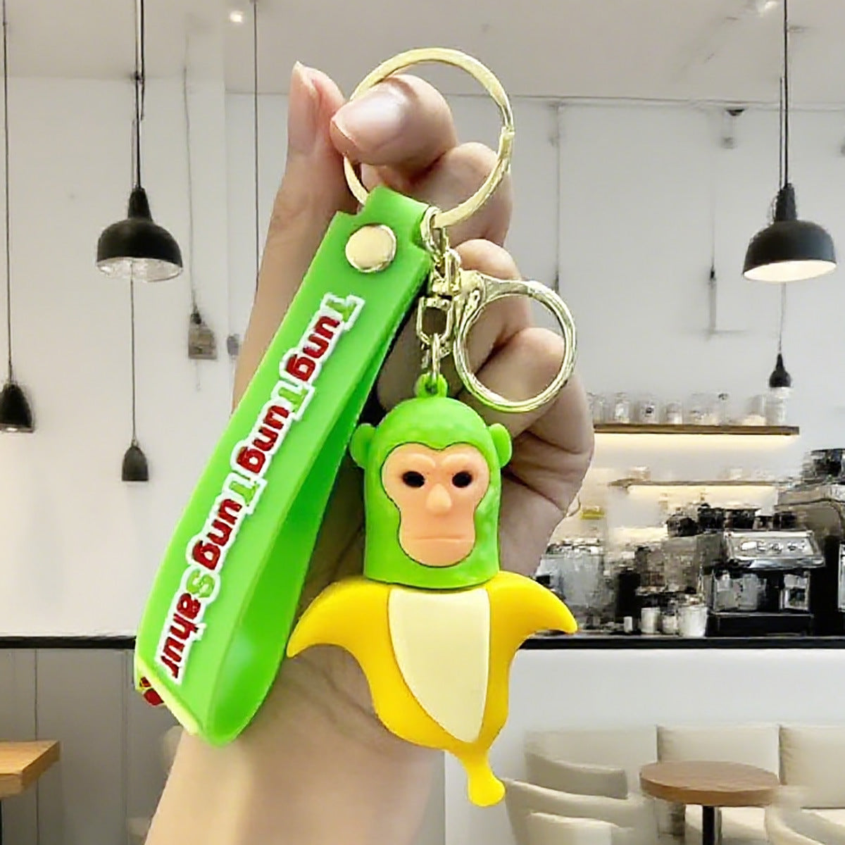 Portachiavi all'ingrosso astratto divertente bastone di legno uomo bigfoot albero bambola ciondolo pendente