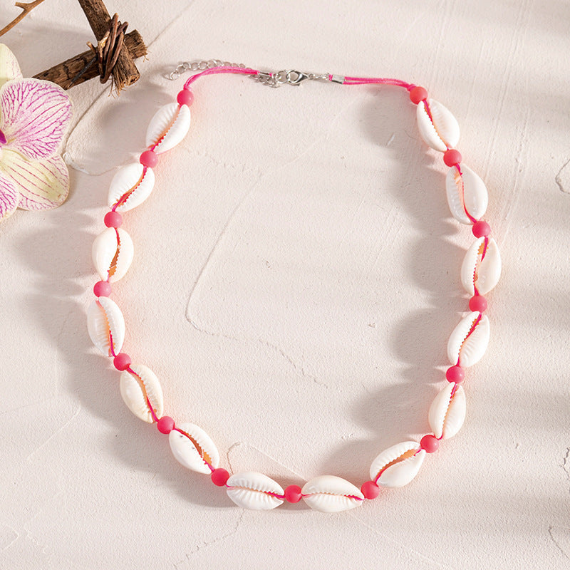 Wholesale Starfish Shell Necklace Adjustable Braided Bracelet Necklace Set ACC-NE-XLH003