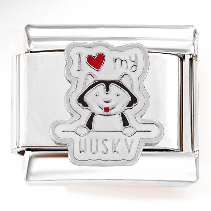 Bracelet de charme italien en gros 9 mm DIY SPLICAGE MIGN DOG BRACILAGE D'ACIER SECTIONNEL