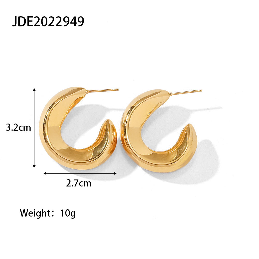 Wholesale geometric retro earrings titanium steel hollow earrings ACC-ES-Jied002