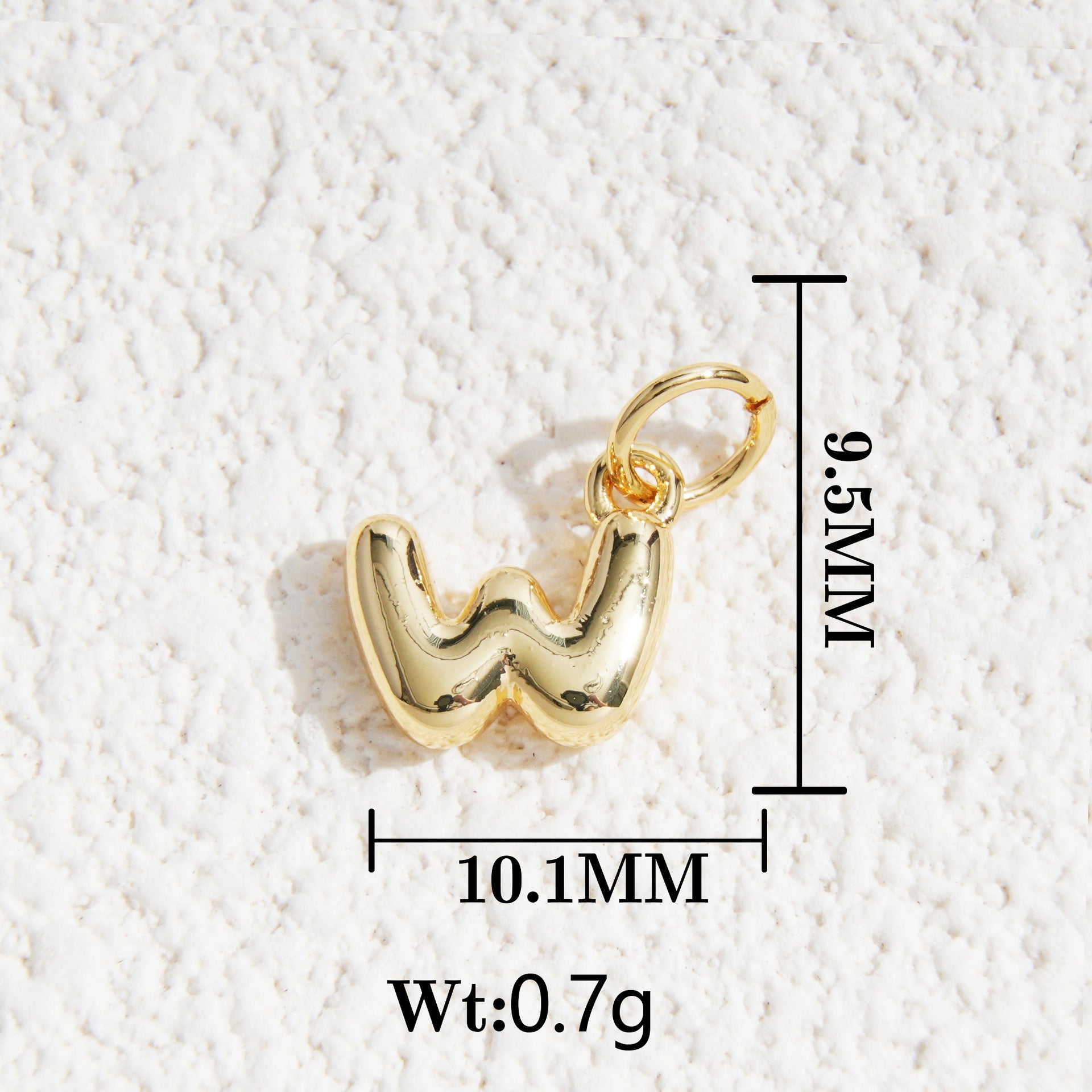 Wholesale5pcs DIY Copper Jewelry Charms— Gold-Tone Letter Series