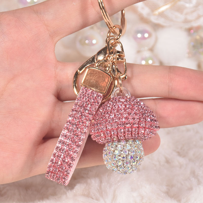 Wholesale Colorful Rhinestone Small Mushroom Keychain ACC-KC-GuangHui001