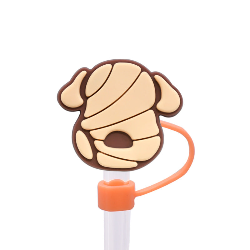 Wholesale Random 100pcs Bread Series Straw Cover 10MM Straw Tube Cap