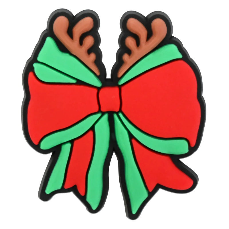 Wholesale   Random 100pcs Christmas  PVC Soft Rubber Shoe Buckle Decoration