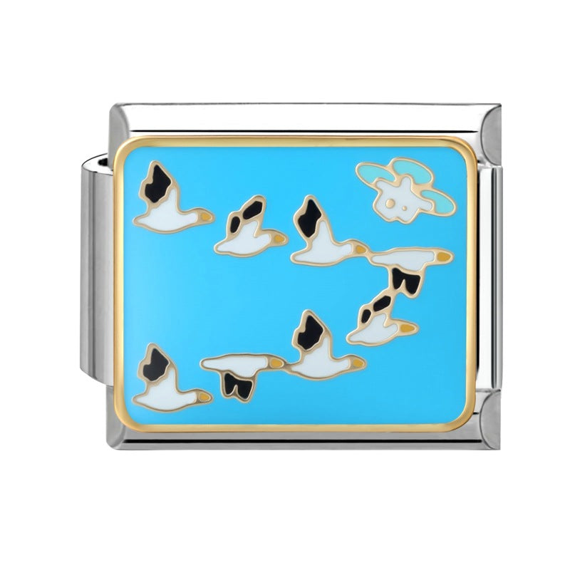 Wholesale Italian Charm Bracelet 9mm DIY Splicing Cute Creative Stainless Steel Composable Bracelet