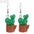 Wholesale fun mini three-dimensional succulent cactus earrings