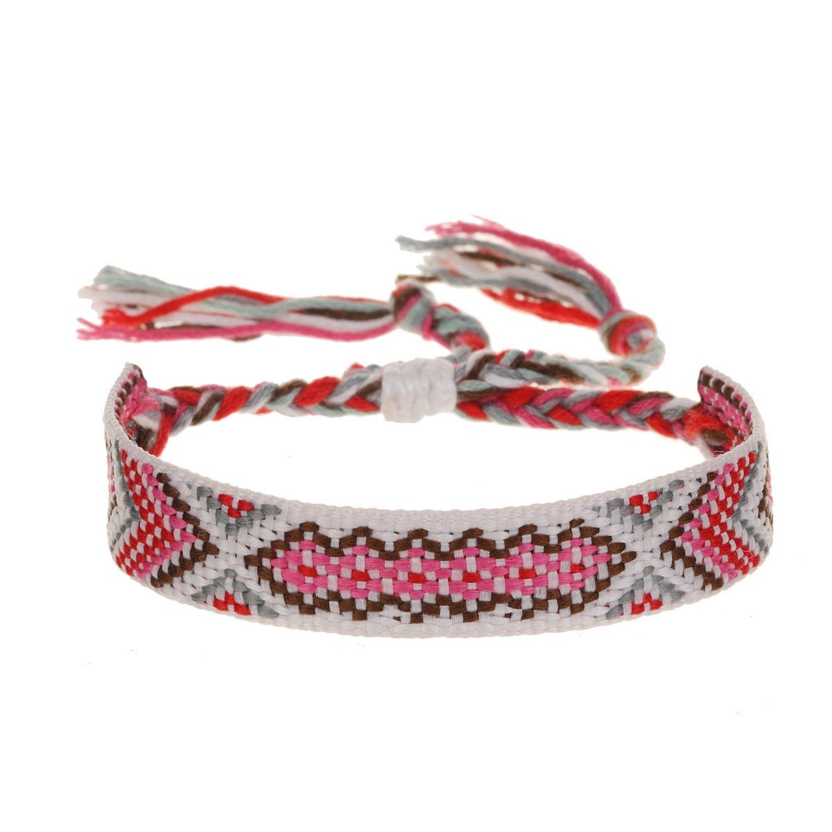Wholesale Nepalese Style Handmade Friendship Rainbow Rope Adjustable Bracelet Jewelry Accessory Boutique Resale