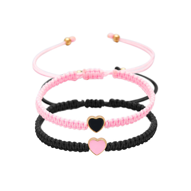Wholesale dripping heart-shaped woven bracelet