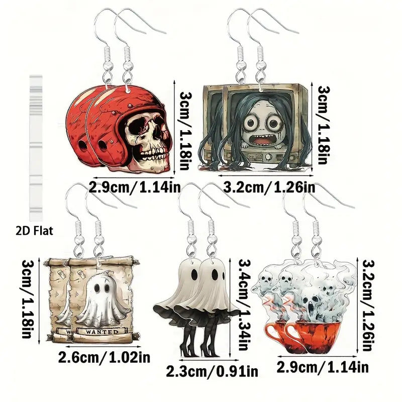 Wholesale  themed skull acrylic earrings