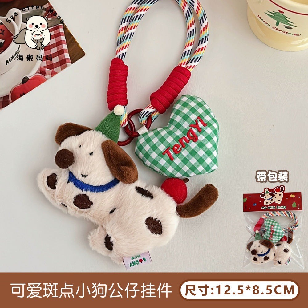 Wholesale New Creative Fabric Puppy Pendant Sweet Girly Versatile Small Pendant Backpack Cute Keychain