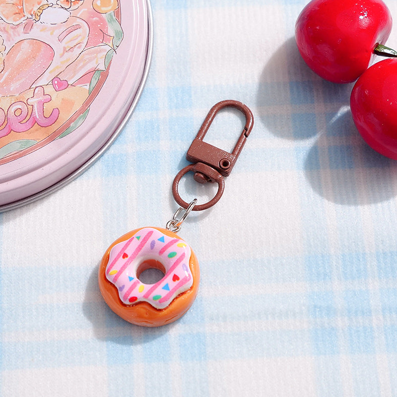Wholesale Cute donut shaped toy bread pendant